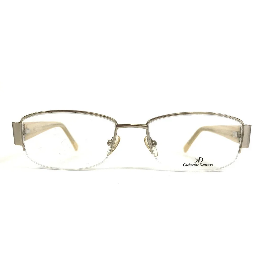 Catherine Deneuve Eyeglasses Frames CD-315 SGLD Satin Gold Crystals 52-17-135